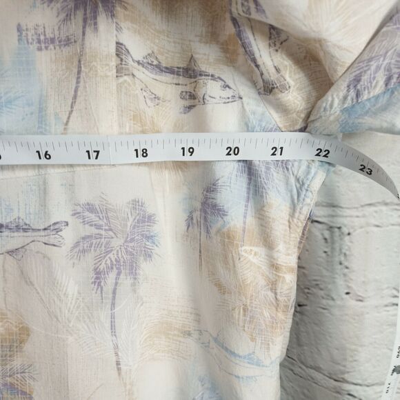 Campia Moda Hawaiian Button Up Shirt Palm Trees Fish Design Men’s Size XL - Picture 5 of 8